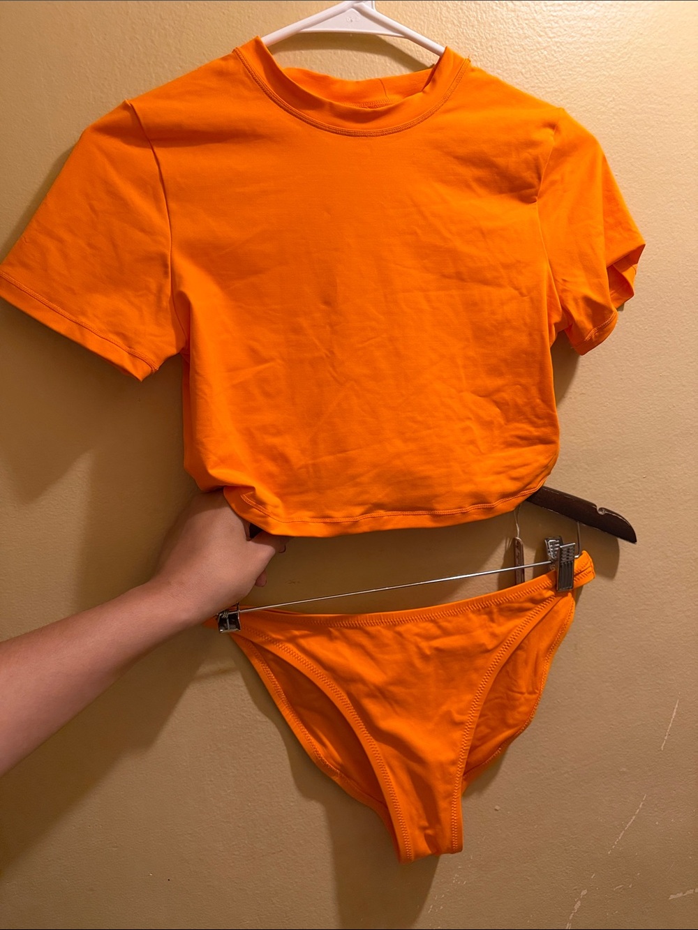 SKIMS Orange Recycled Swim Two-Piece Set